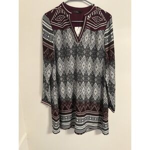 NWT THML Anthropologie, Multicolor Dress, Long Sleeve, Embroidered Detail, Small